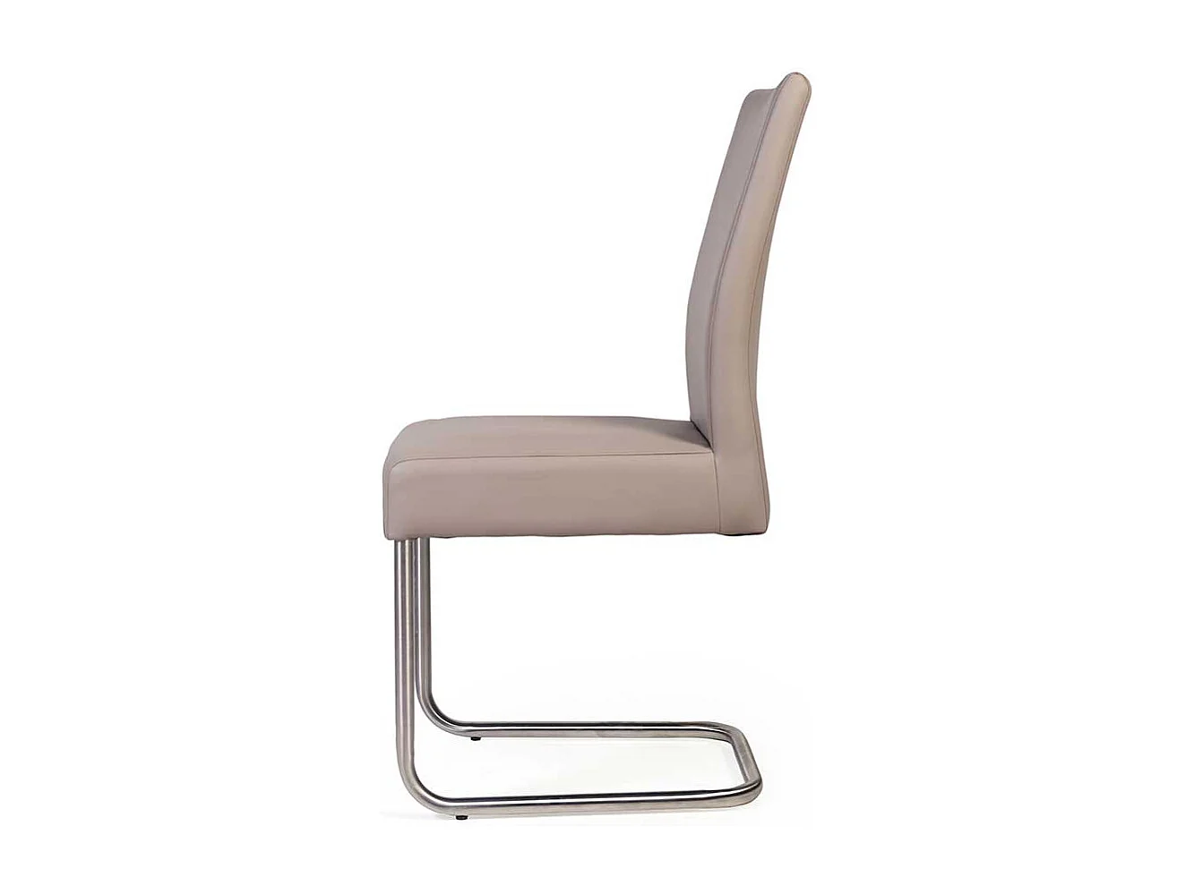 Stühle in Beige Kunstleder Freischwinger Gestell aus Edelstahl (2er Set)