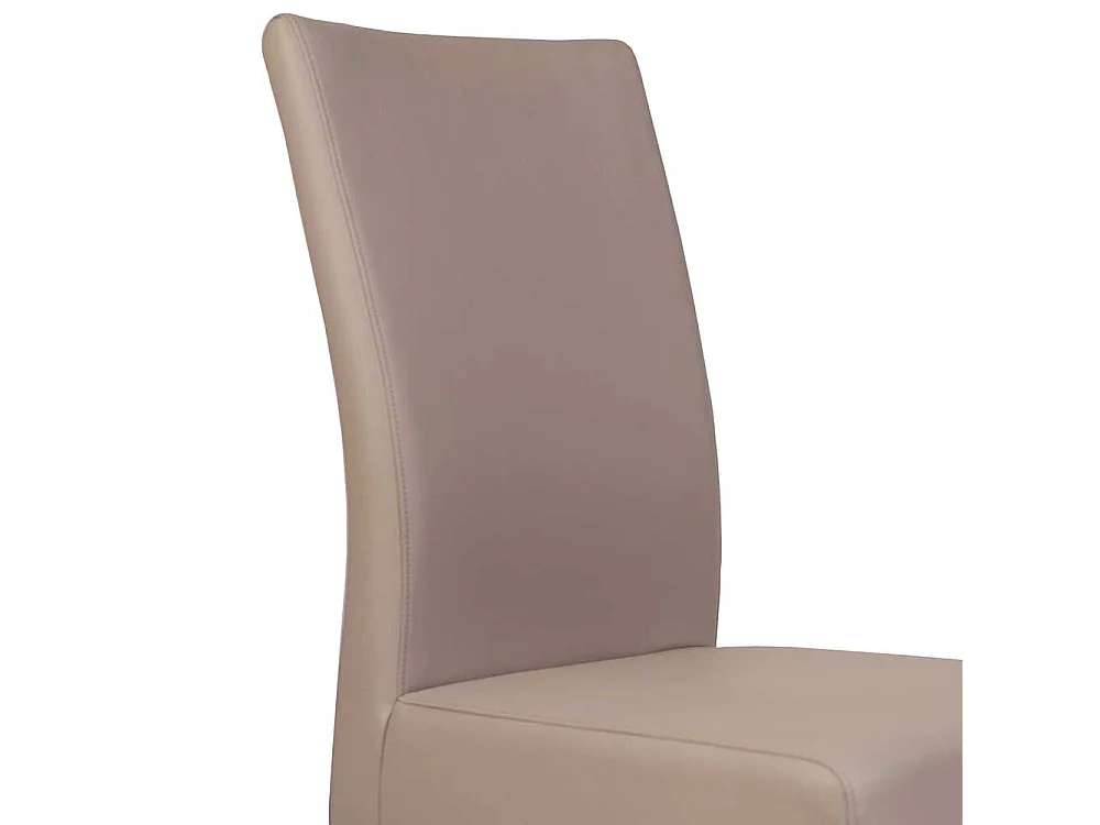 Stühle in Beige Kunstleder Freischwinger Gestell aus Edelstahl (2er Set)