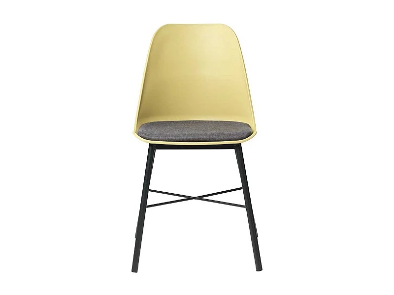 Esstisch Stühle in Gelb und Schwarz Kunststoff und Metall (2er Set)