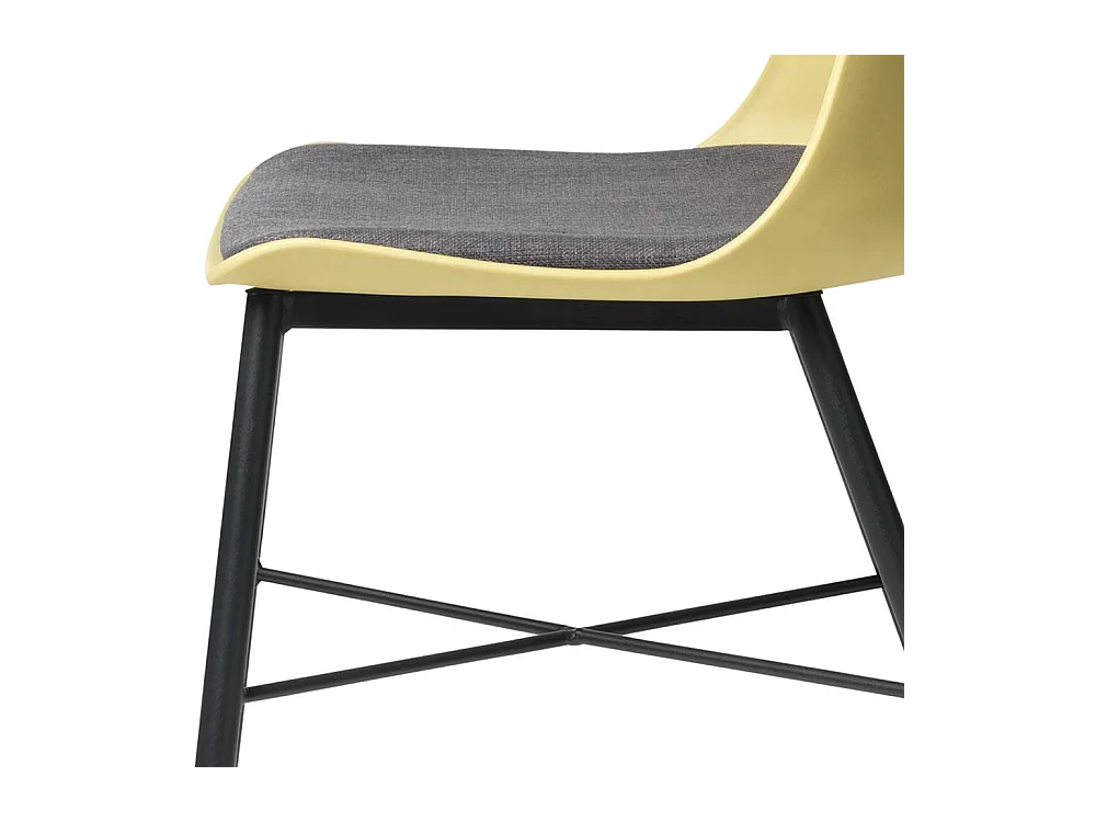 Esstisch Stühle in Gelb und Schwarz Kunststoff und Metall (2er Set)