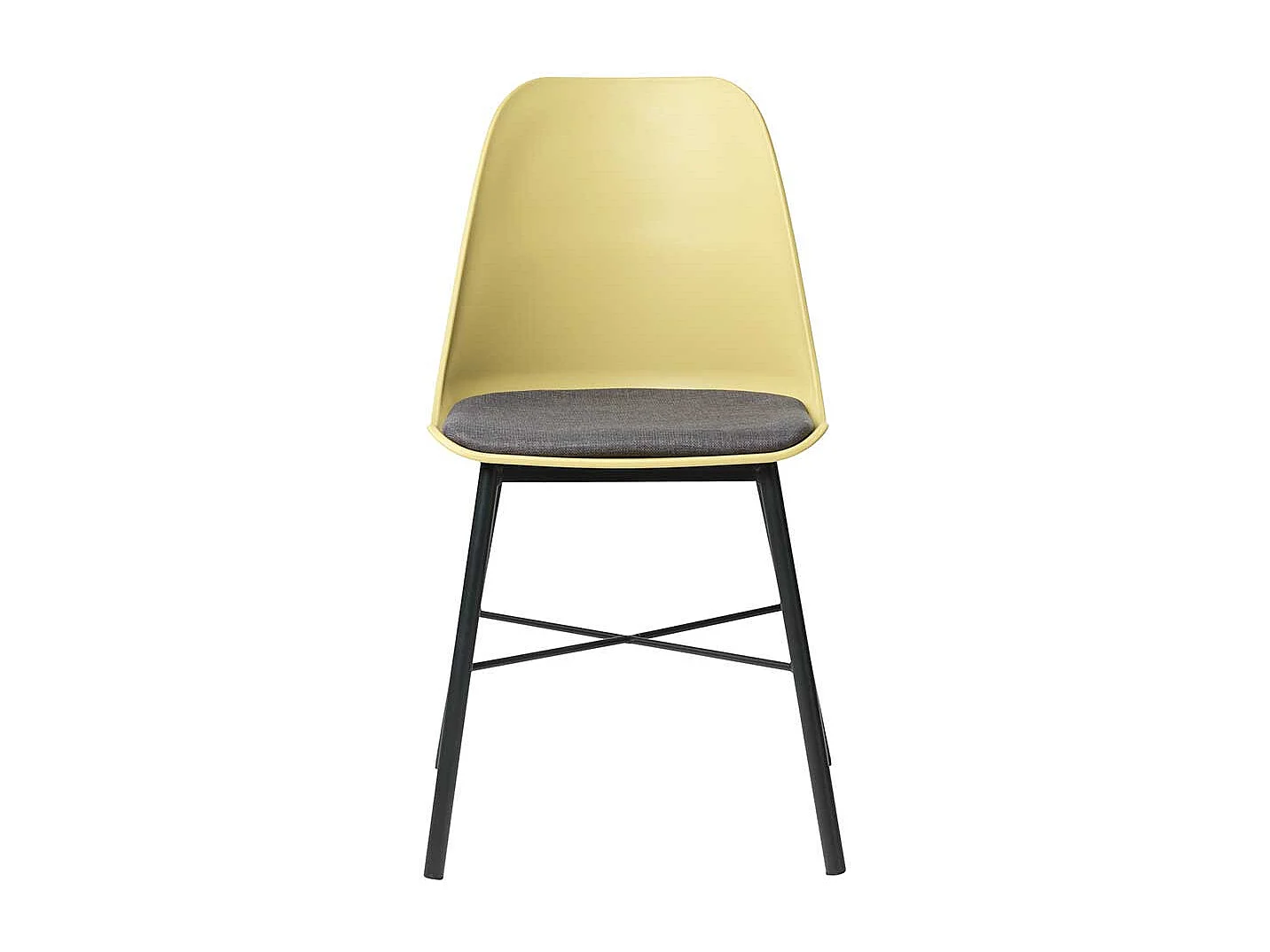 Esstisch Stühle in Gelb und Schwarz Kunststoff und Metall (2er Set)