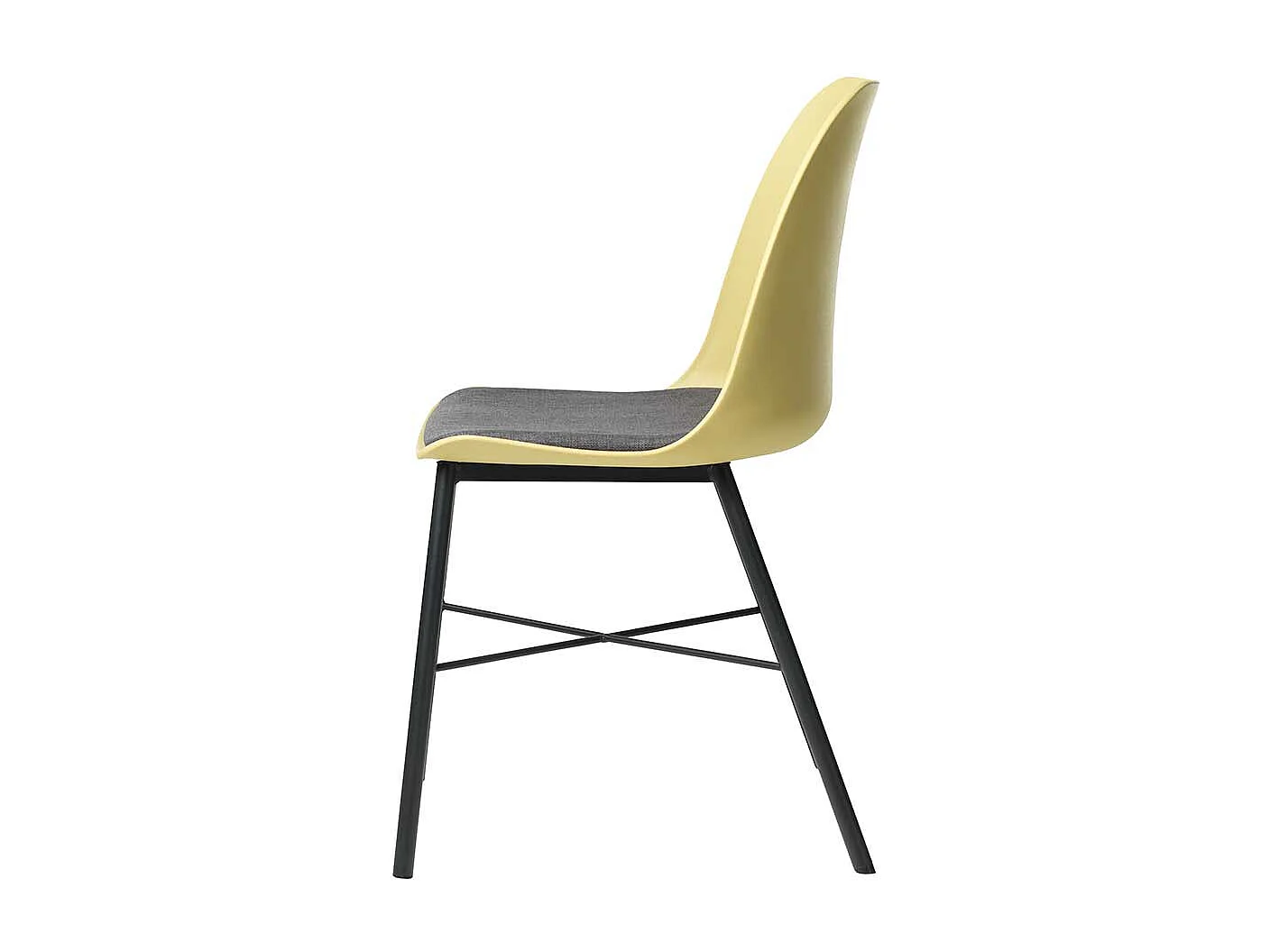 Esstisch Stühle in Gelb und Schwarz Kunststoff und Metall (2er Set)