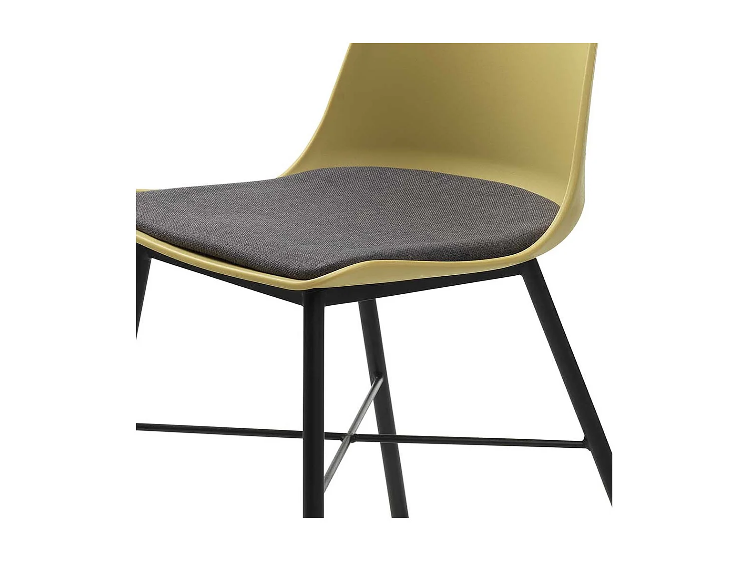 Esstisch Stühle in Gelb und Schwarz Kunststoff und Metall (2er Set)