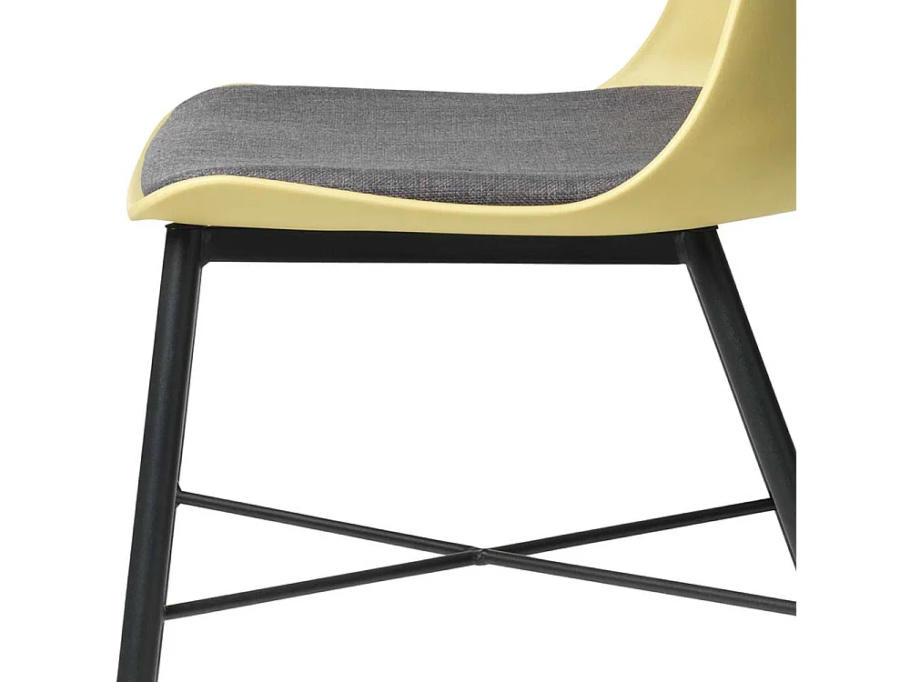 Esstisch Stühle in Gelb und Schwarz Kunststoff und Metall (2er Set)