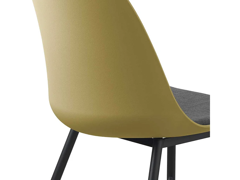 Esstisch Stühle in Gelb und Schwarz Kunststoff und Metall (2er Set)