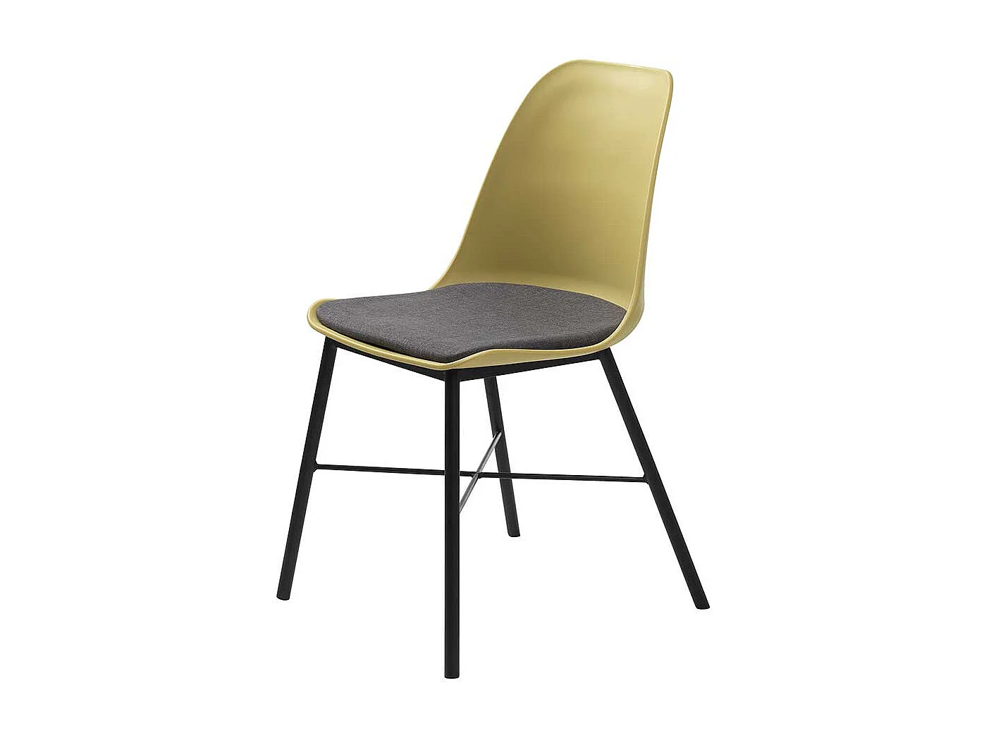 Esstisch Stühle in Gelb und Schwarz Kunststoff und Metall (2er Set)
