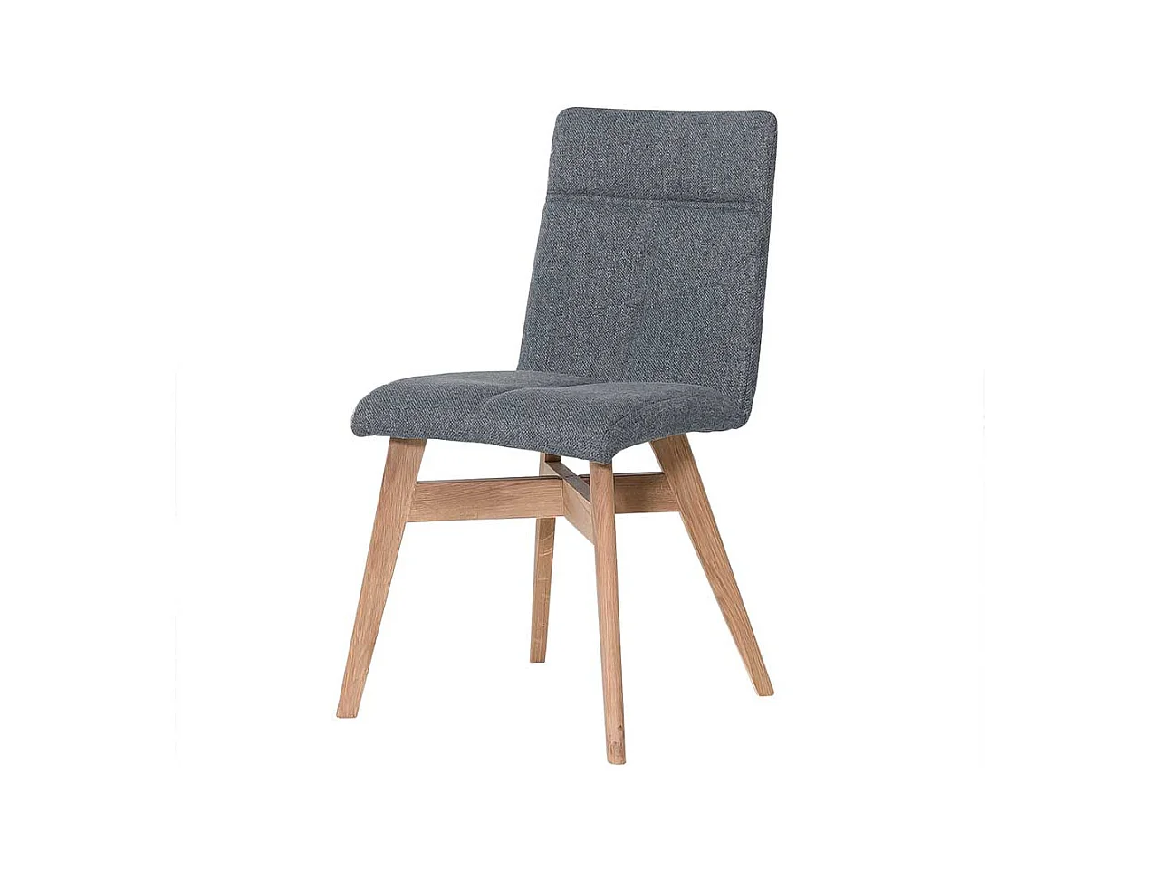 2 St�hle in Grau Webstoff Massivholzgestell aus Eiche (2er Set)