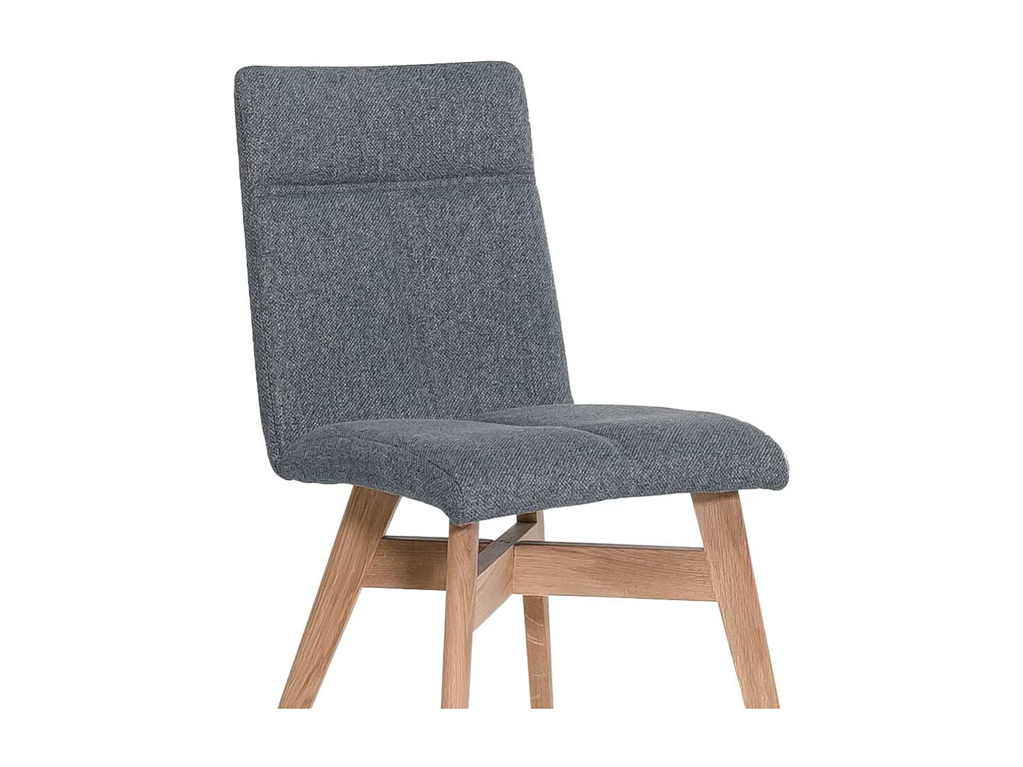 2 Stühle in Grau Webstoff Massivholzgestell aus Eiche (2er Set)