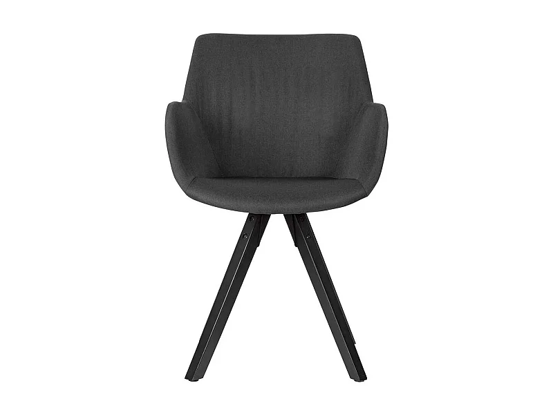 Stoff Armlehnstühle in Schwarz Webstoff Massivholzgestell (2er Set)