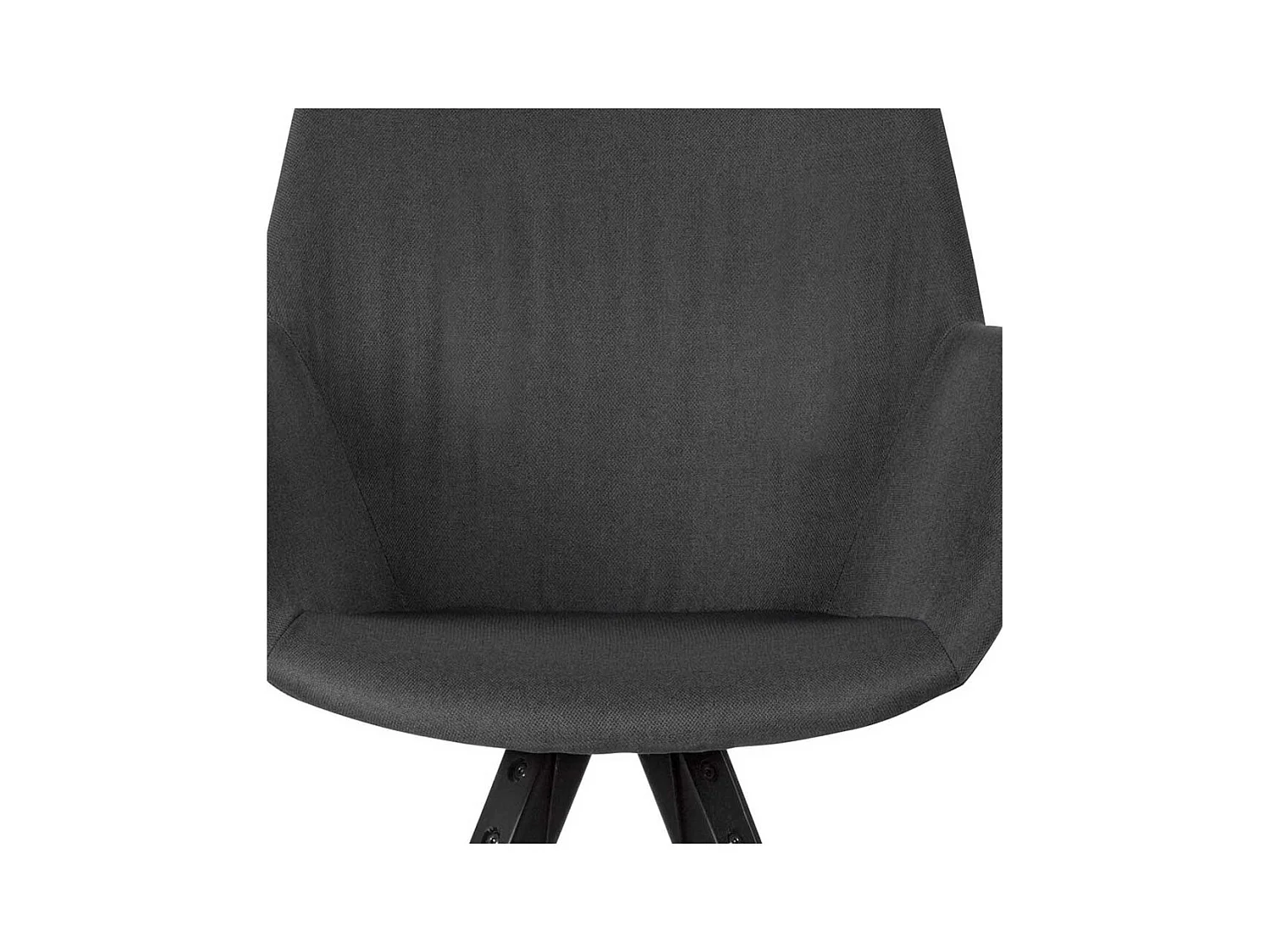 Stoff Armlehnstühle in Schwarz Webstoff Massivholzgestell (2er Set)