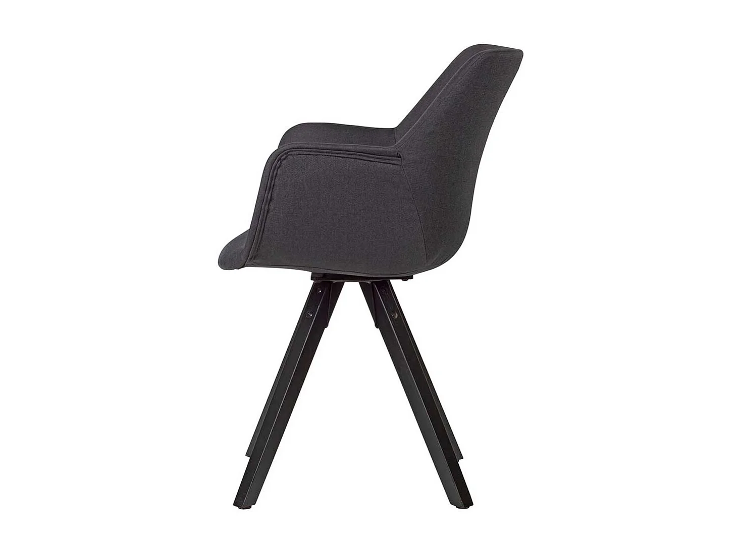 Stoff Armlehnstühle in Schwarz Webstoff Massivholzgestell (2er Set)