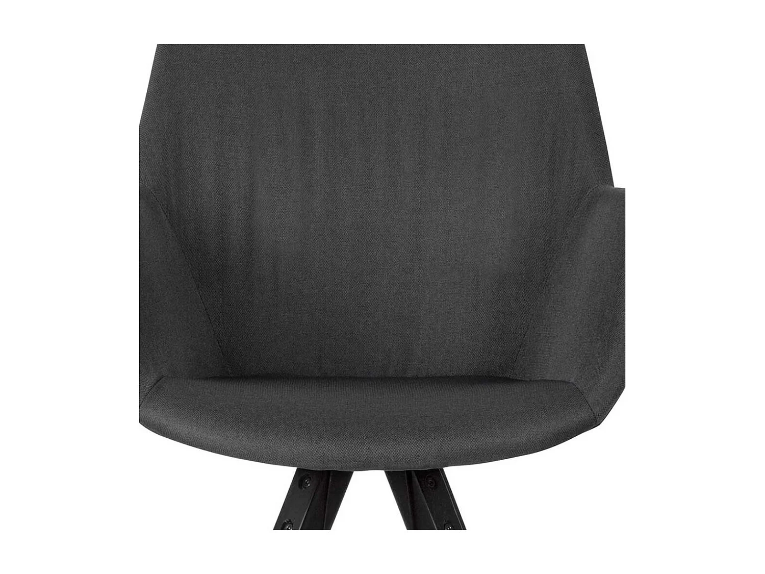 Stoff Armlehnstühle in Schwarz Webstoff Massivholzgestell (2er Set)