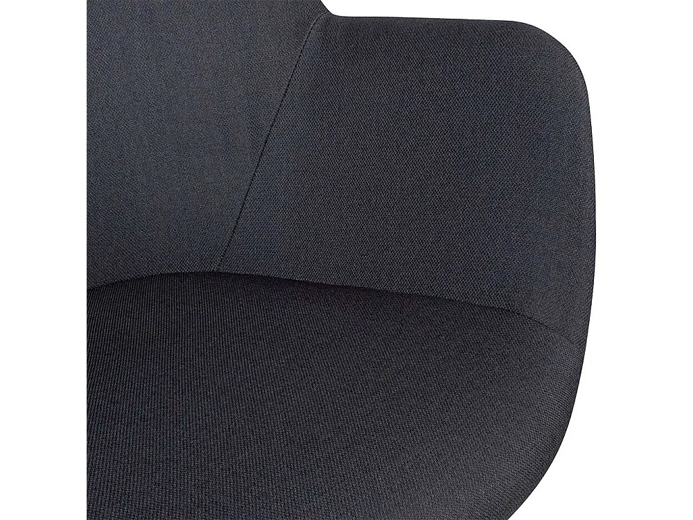 Stoff Armlehnstühle in Schwarz Webstoff Massivholzgestell (2er Set)