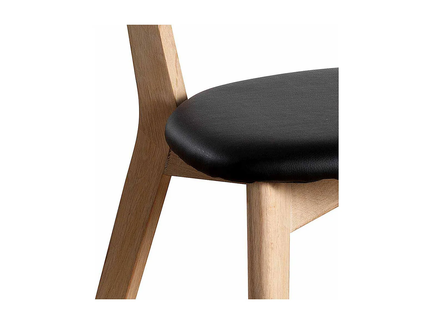 Esszimmerstuhl Set aus Eiche Massivholz Schwarz gepolstert (2er Set)