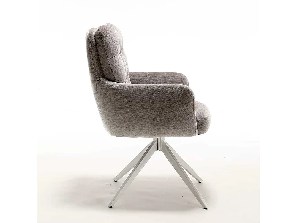 Essstuhl Stuhl Set in Taupe mit Gestell aus Metall (2er Set)