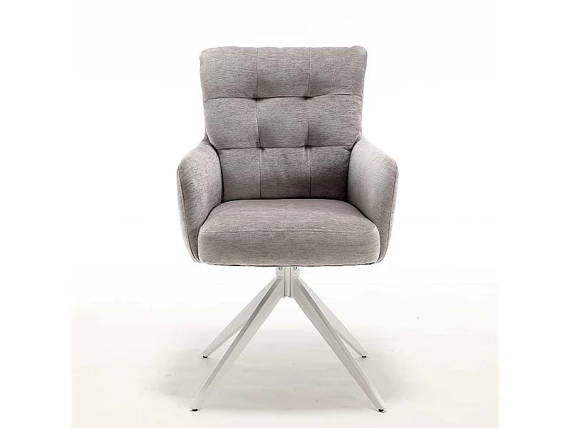 Essstuhl Stuhl Set in Taupe mit Gestell aus Metall (2er Set)