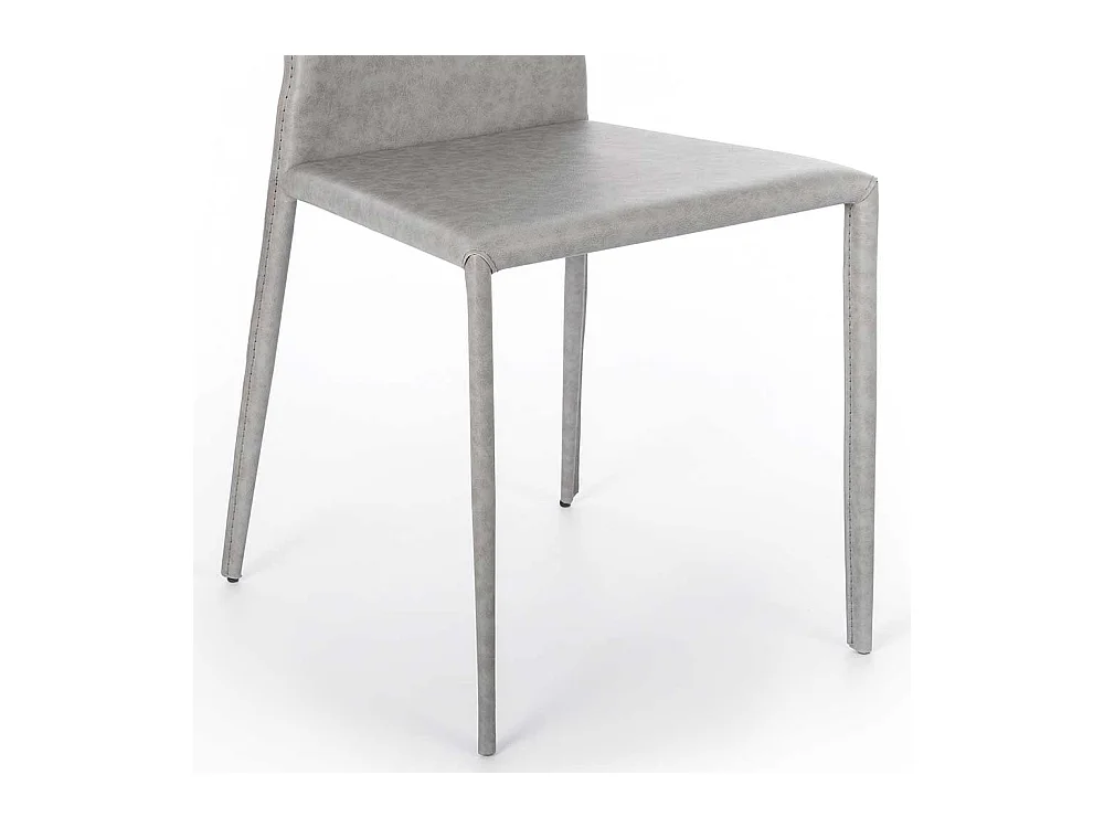 Stühle in Hellgrau Kunstleder Metallgestell (2er Set)