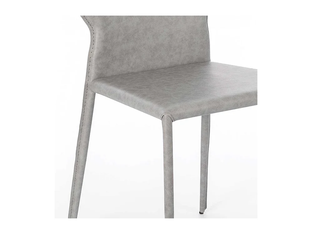 Stühle in Hellgrau Kunstleder Metallgestell (2er Set)