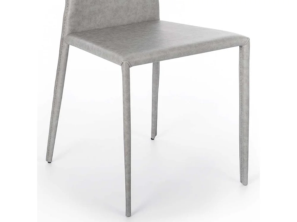 Stühle in Hellgrau Kunstleder Metallgestell (2er Set)