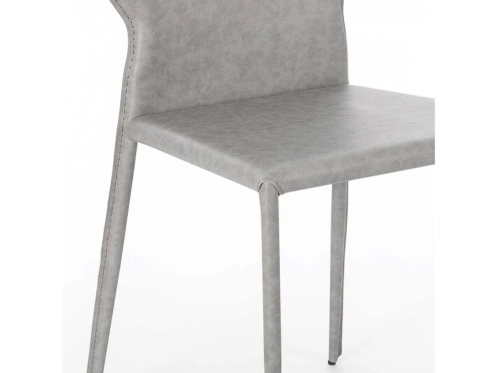 Stühle in Hellgrau Kunstleder Metallgestell (2er Set)