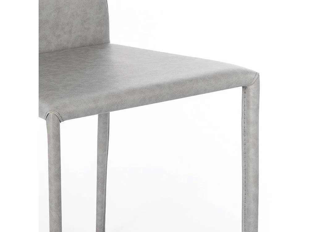 Stühle in Hellgrau Kunstleder Metallgestell (2er Set)