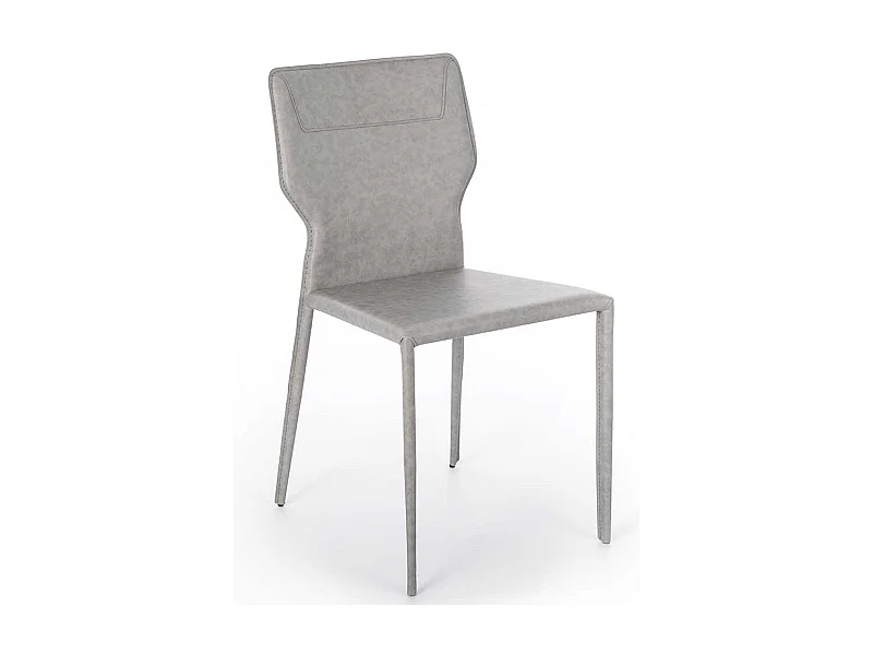 Stühle in Hellgrau Kunstleder Metallgestell (2er Set)