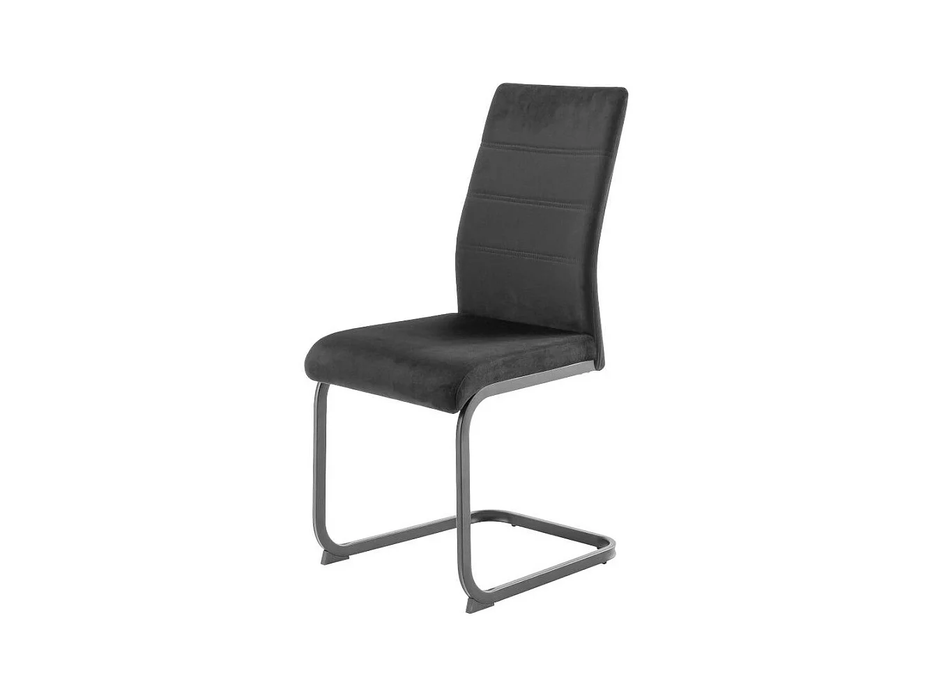 Esstischstuhl Schwingstuhl in Schwarz aus Velours (4er Set)