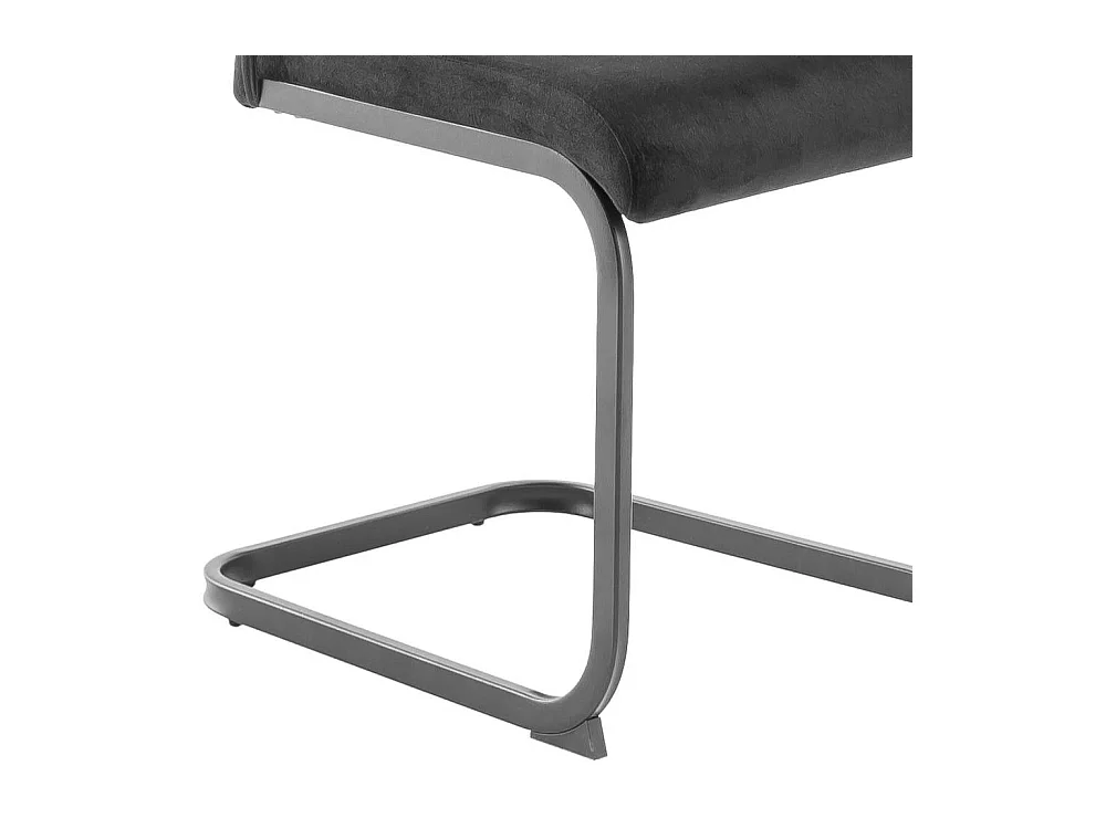 Esstischstuhl Schwingstuhl in Schwarz aus Velours (4er Set)