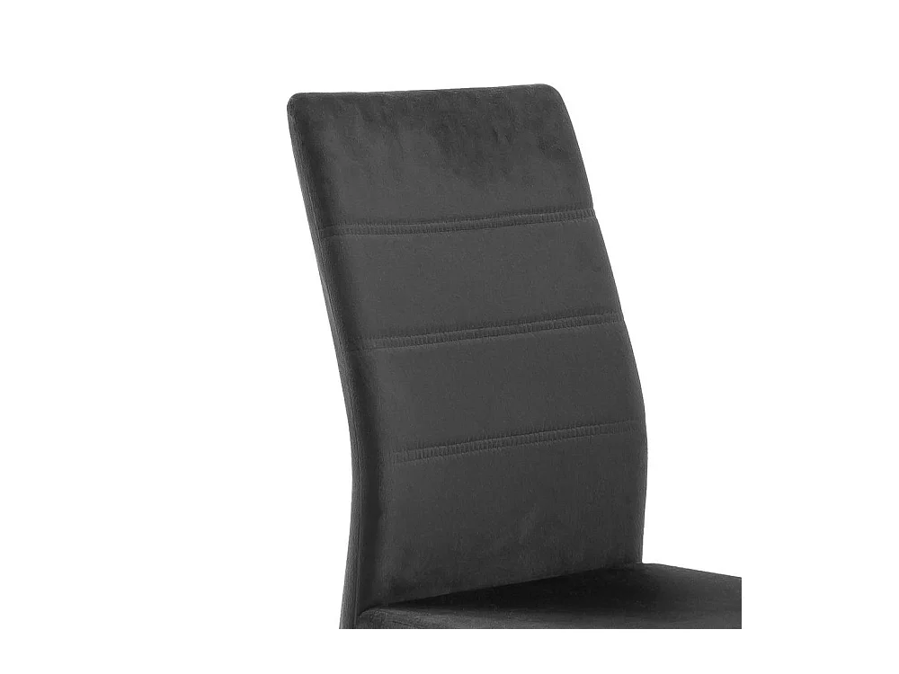 Esstischstuhl Schwingstuhl in Schwarz aus Velours (4er Set)