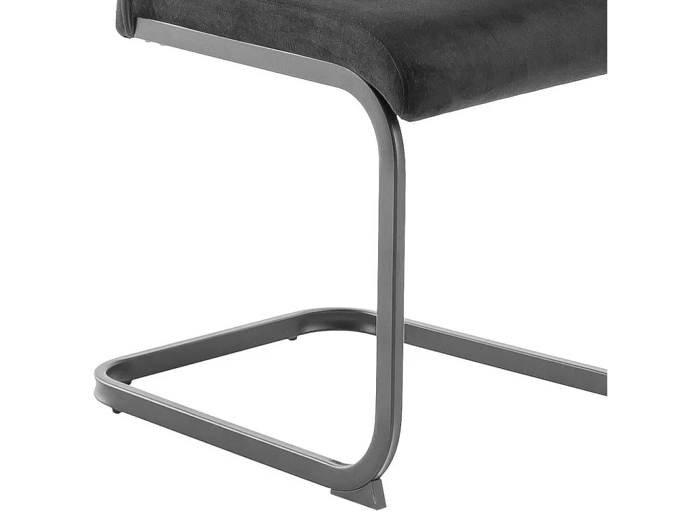 Esstischstuhl Schwingstuhl in Schwarz aus Velours (4er Set)