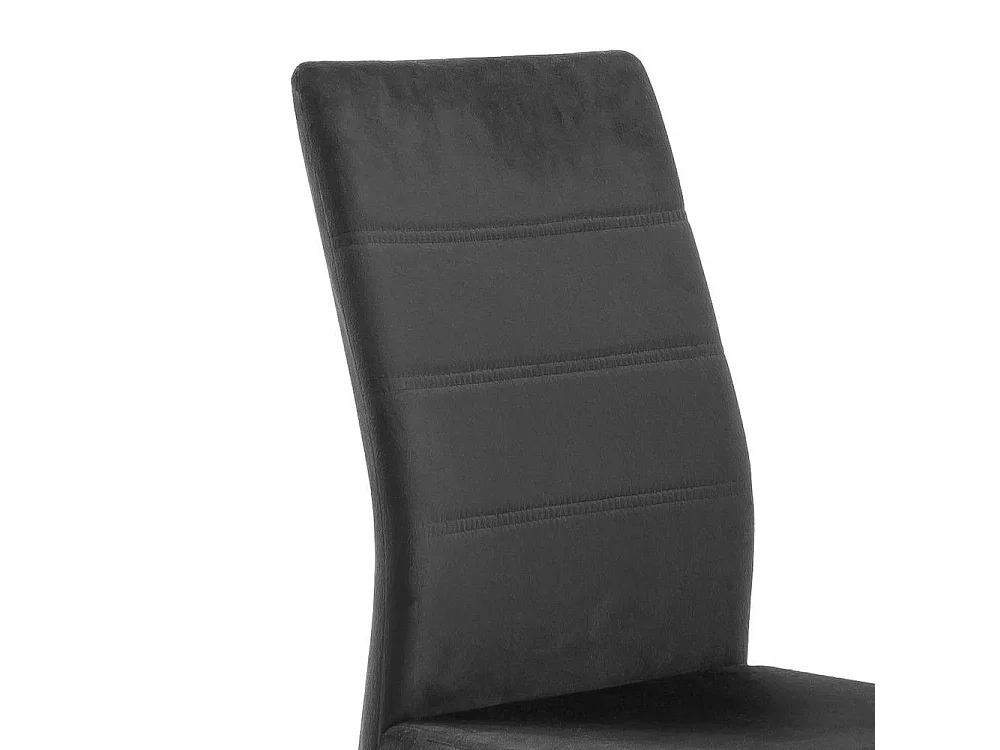 Esstischstuhl Schwingstuhl in Schwarz aus Velours (4er Set)