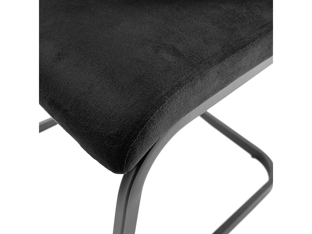 Esstischstuhl Schwingstuhl in Schwarz aus Velours (4er Set)