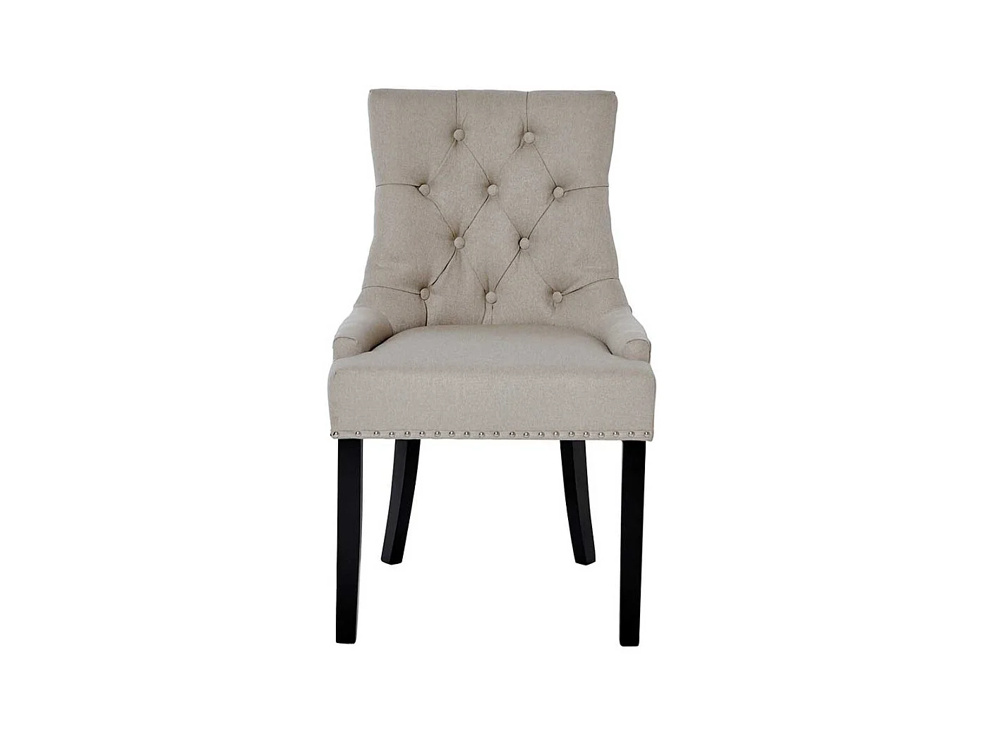 Polsterstuhl Esszimmer Stuhl in Beige mit Ziernieten