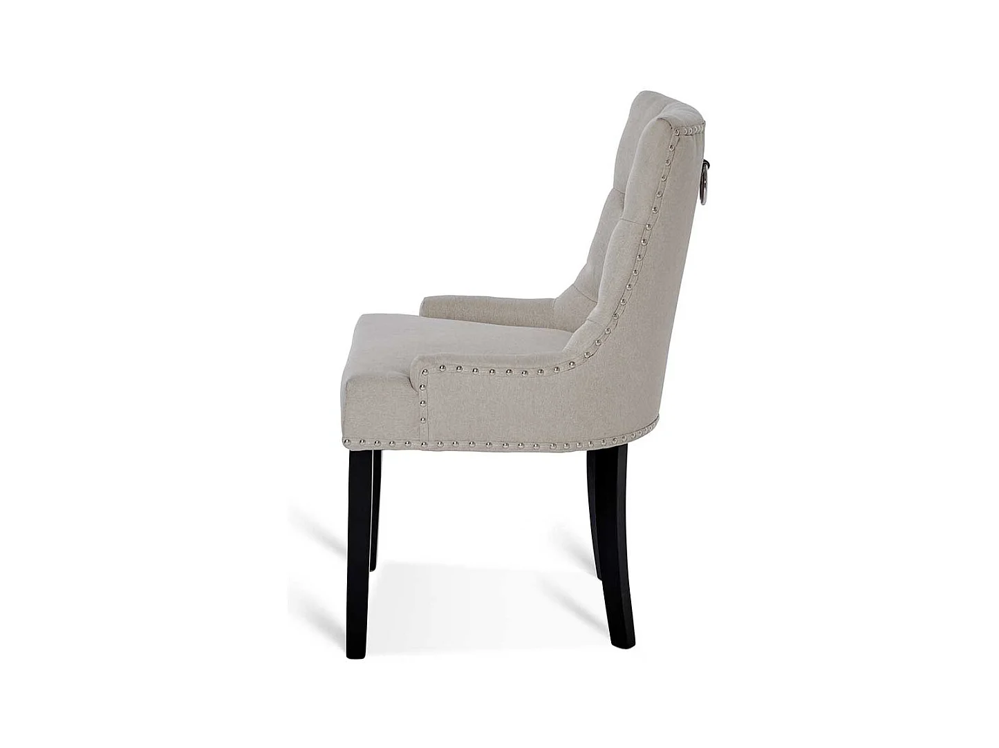 Polsterstuhl Esszimmer Stuhl in Beige mit Ziernieten