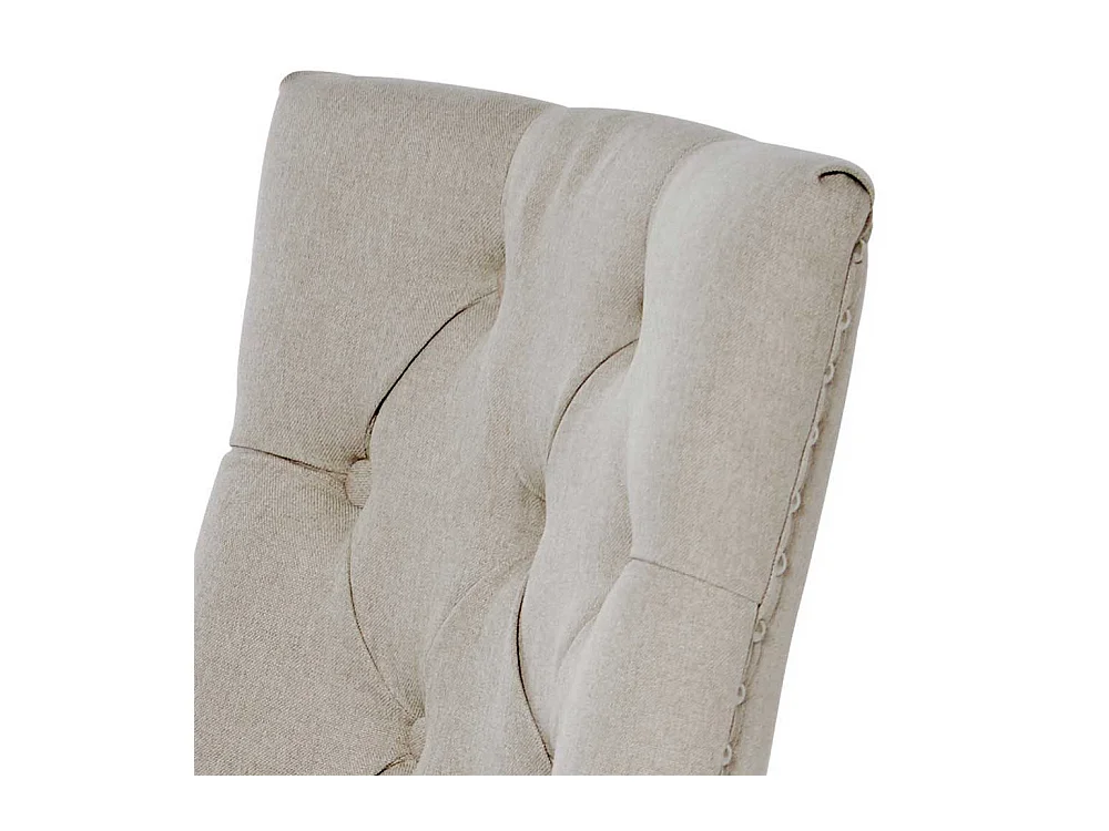 Polsterstuhl Esszimmer Stuhl in Beige mit Ziernieten