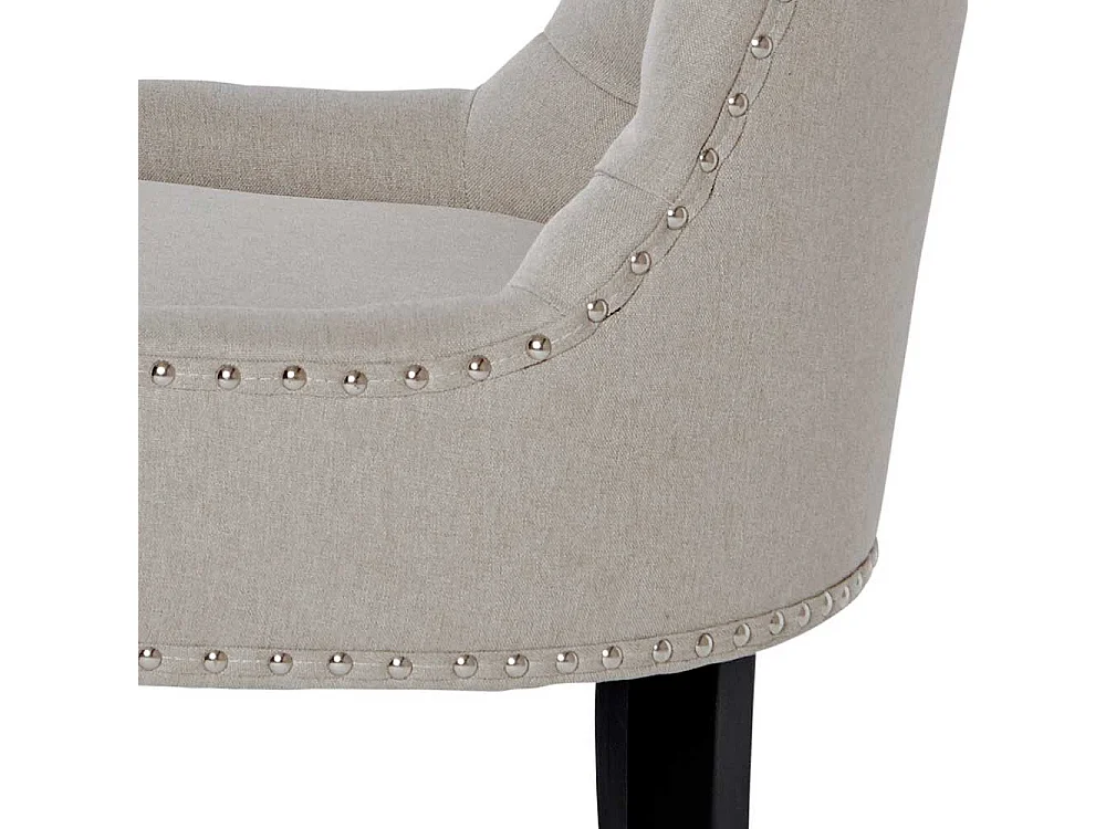 Polsterstuhl Esszimmer Stuhl in Beige mit Ziernieten