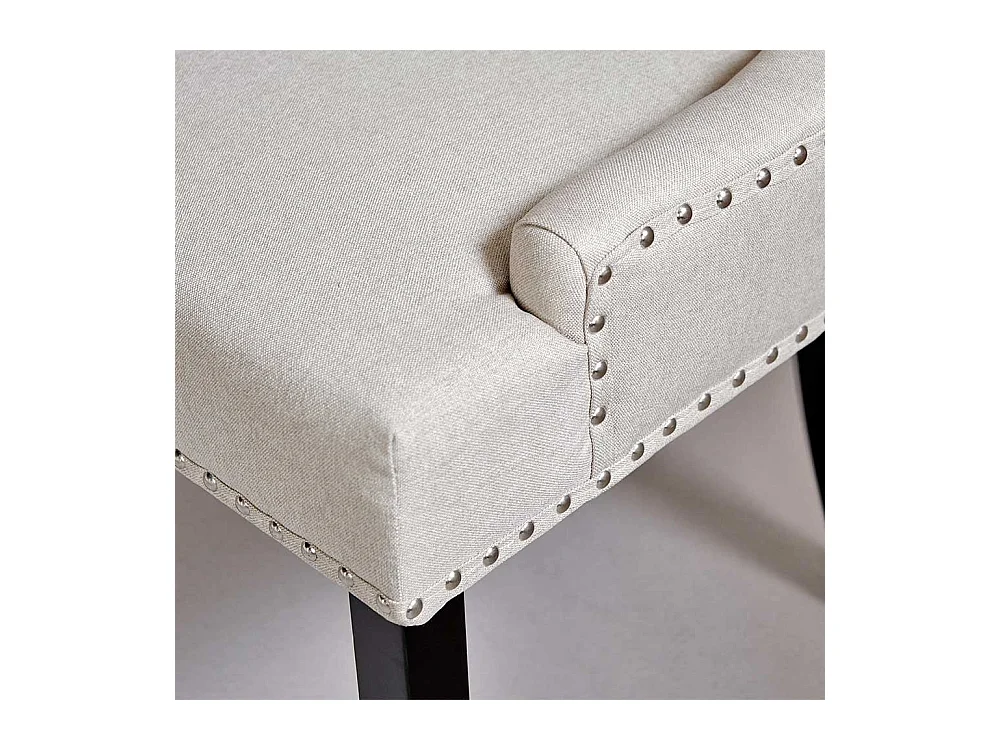 Polsterstuhl Esszimmer Stuhl in Beige mit Ziernieten