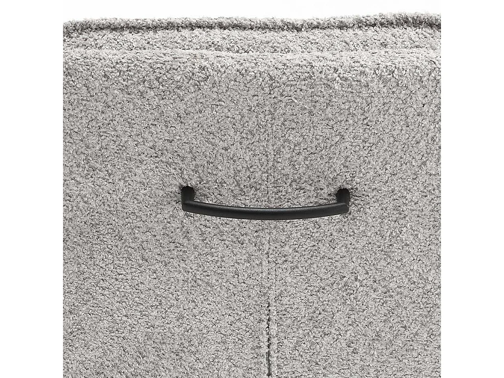 Helle Polsterstühle in Grau und Weiß Boucle Stoff und Metall (2er Set)