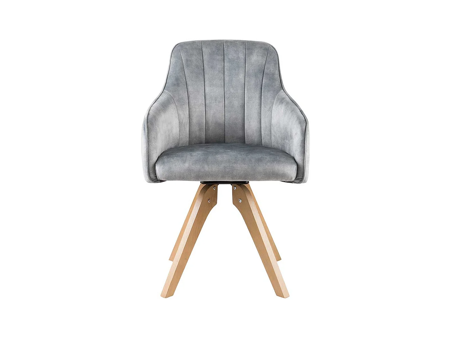 Velours Esszimmerstühle in Grau drehbar (2er Set)