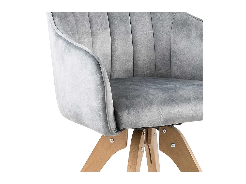 Velours Esszimmerstühle in Grau drehbar (2er Set)