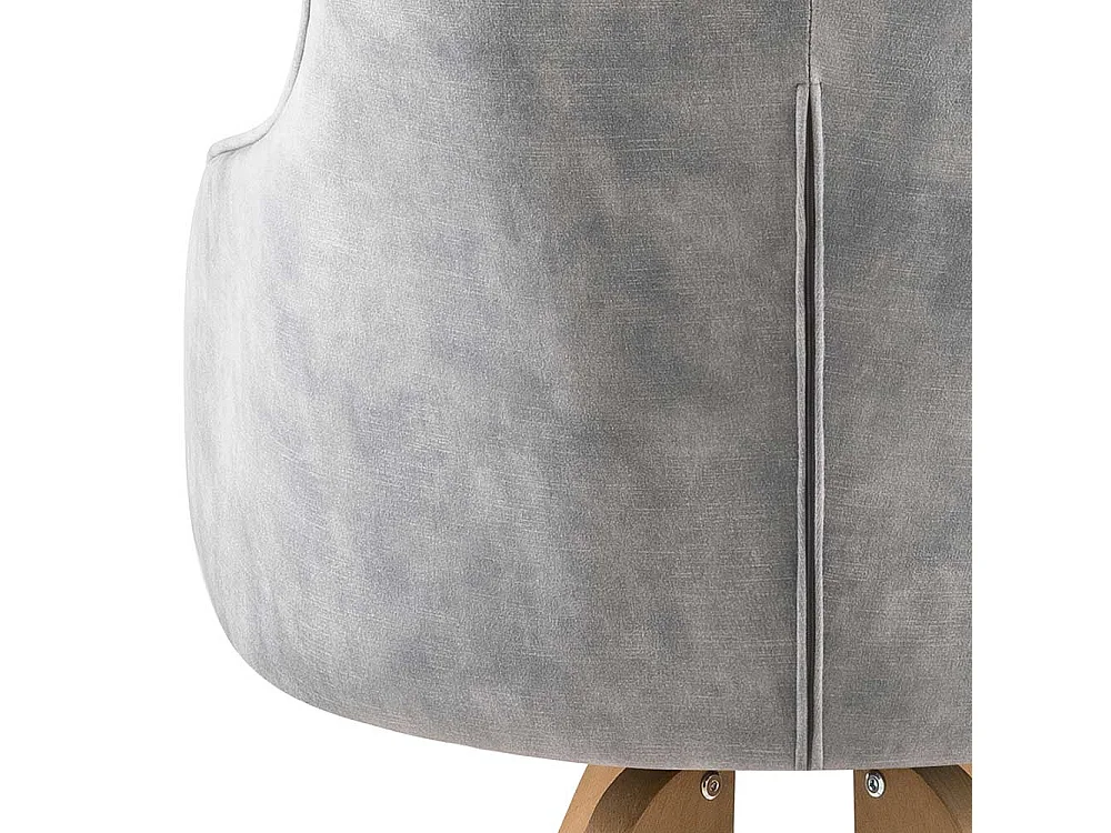 Velours Esszimmerstühle in Grau drehbar (2er Set)