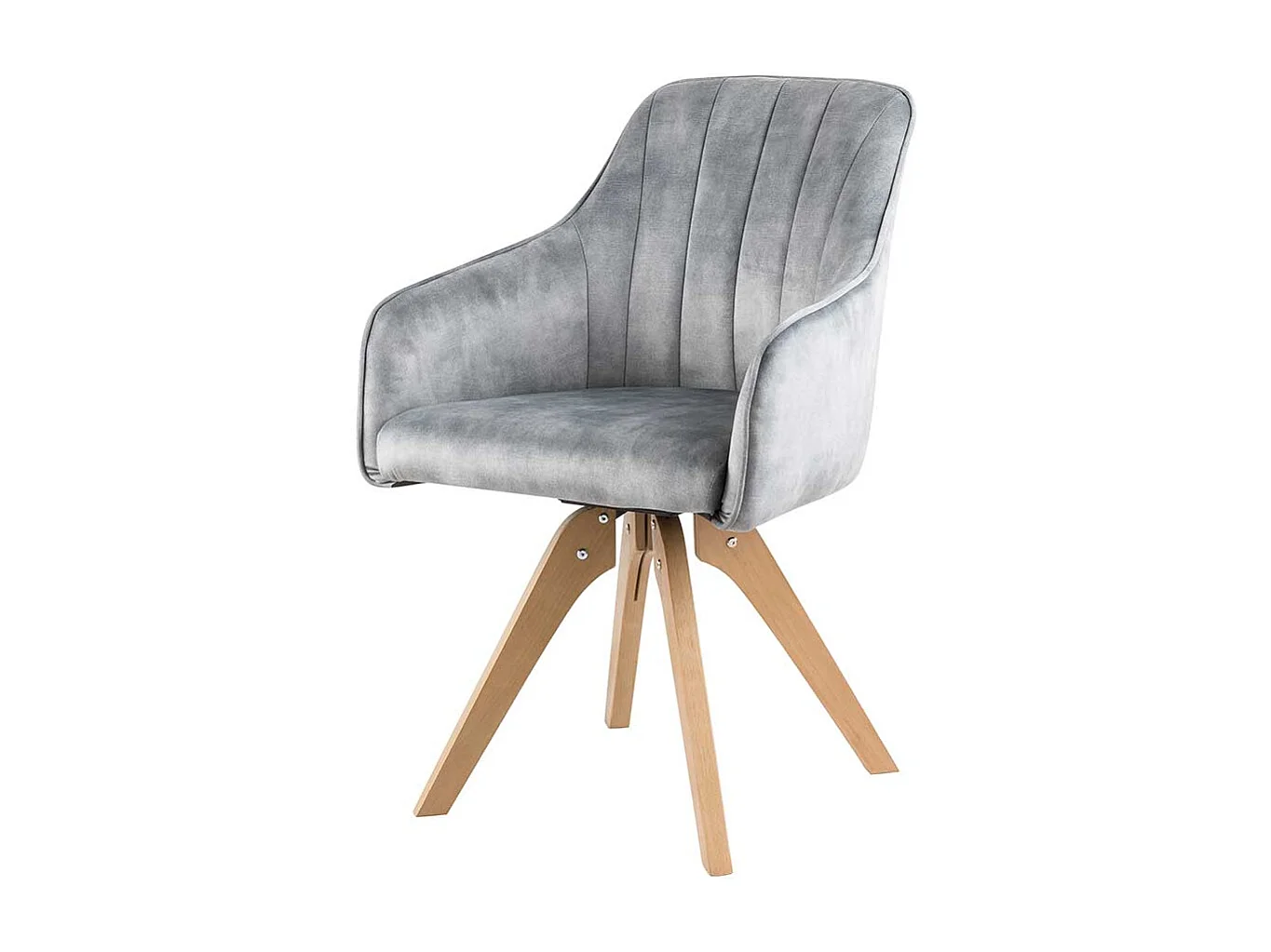 Velours Esszimmerstühle in Grau drehbar (2er Set)