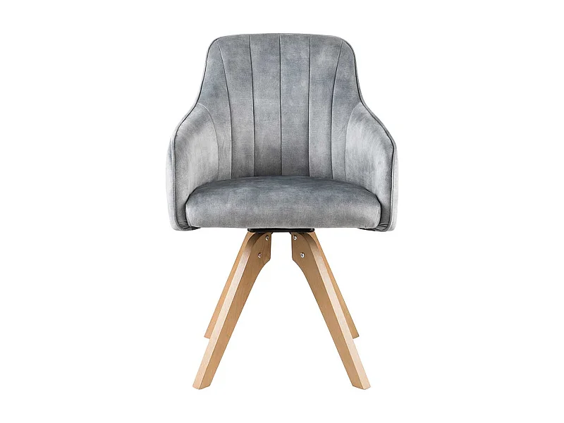 Velours Esszimmerstühle in Grau drehbar (2er Set)