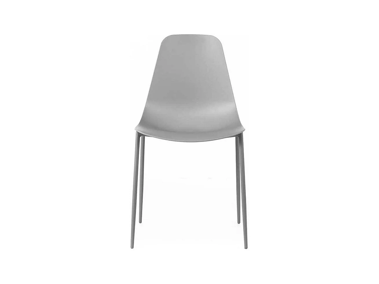 Schalenst�hle in Hellgrau Gestell aus Metall (4er Set)