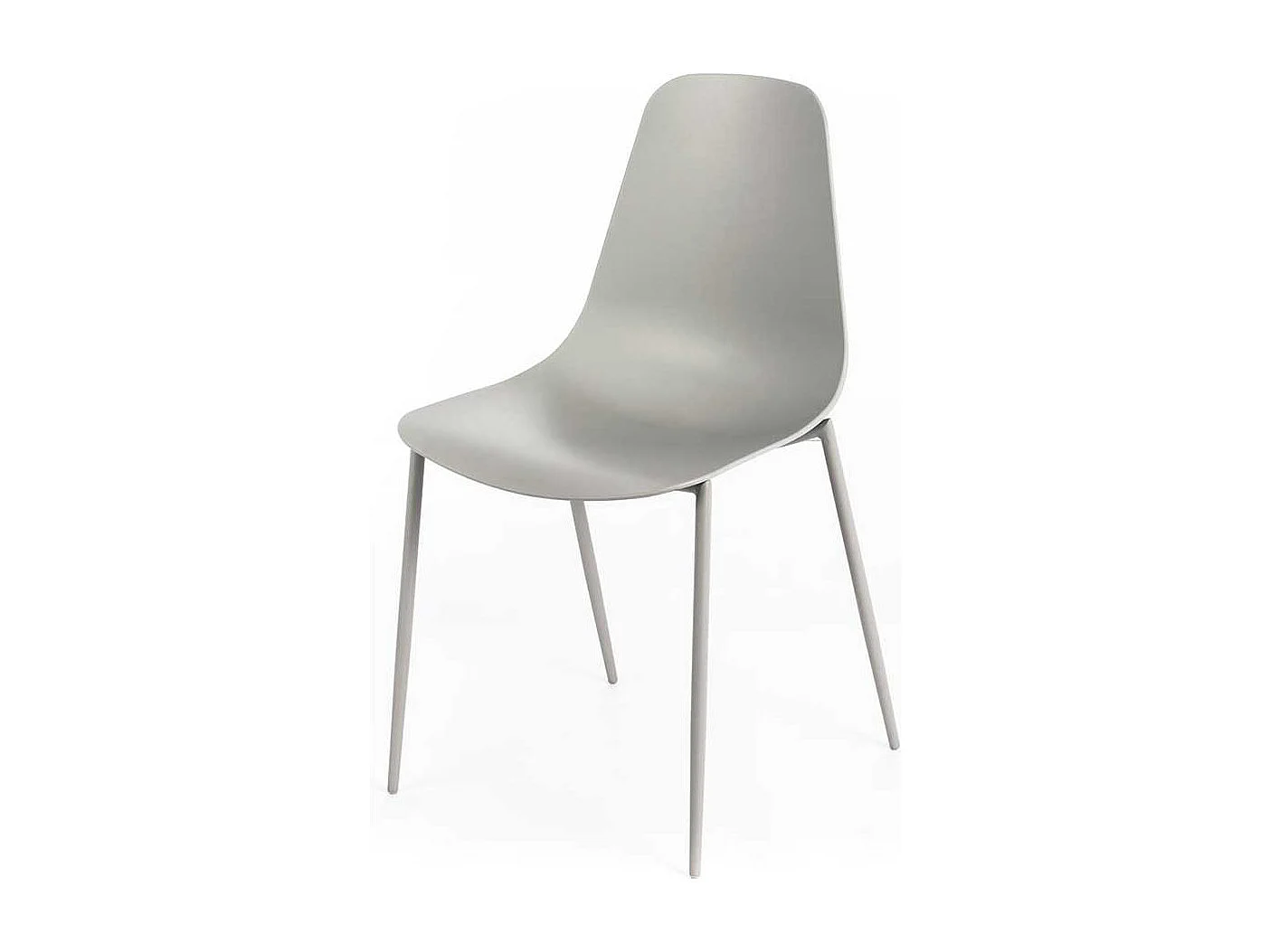 Schalenstühle in Hellgrau Gestell aus Metall (4er Set)