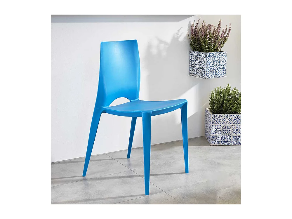 Stuhl Set aus Kunststoff Blau (4er Set)
