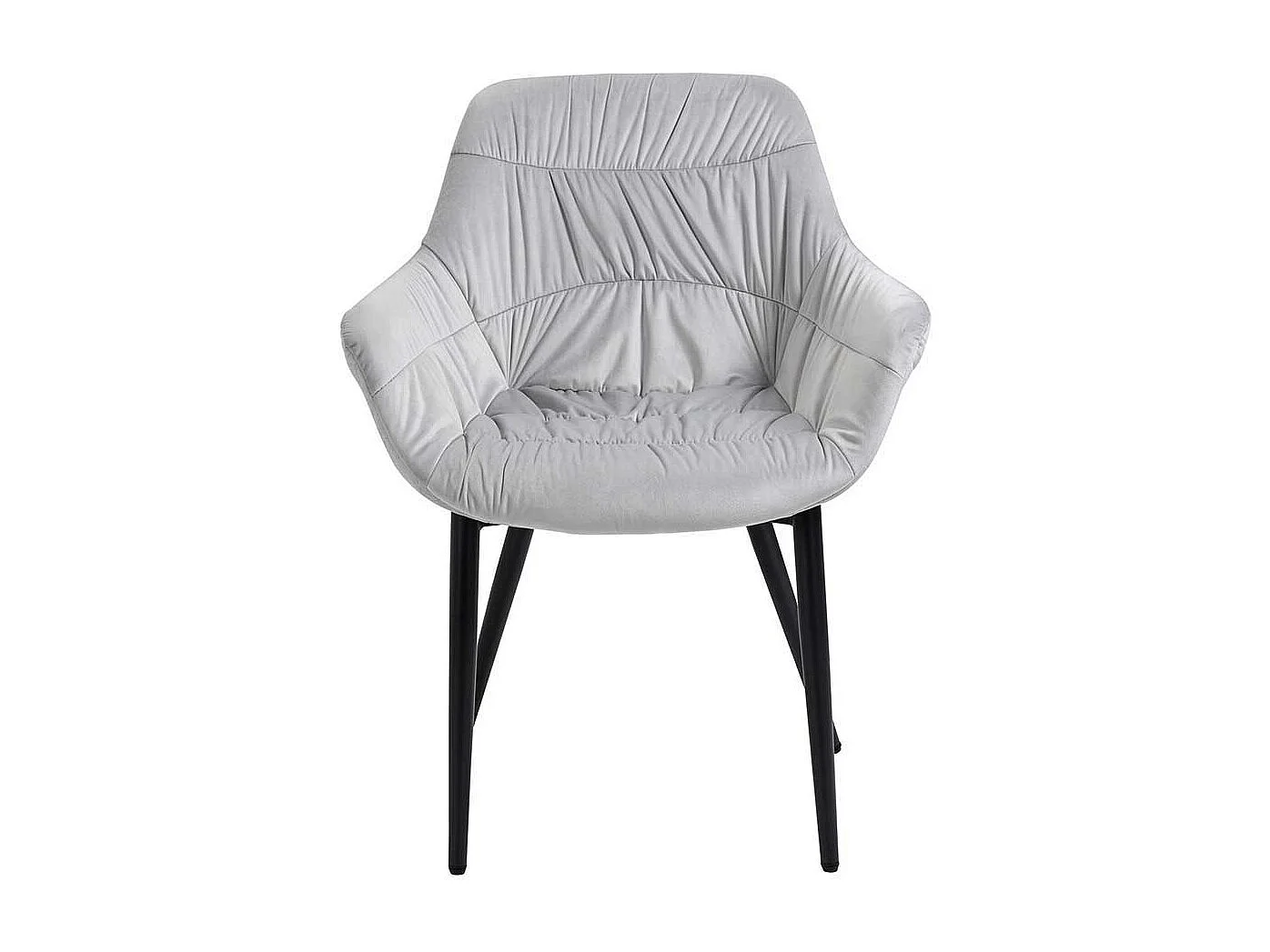 Polsterstuhl Esszimmer in Hellgrau Samt aufwendigen Steppungen