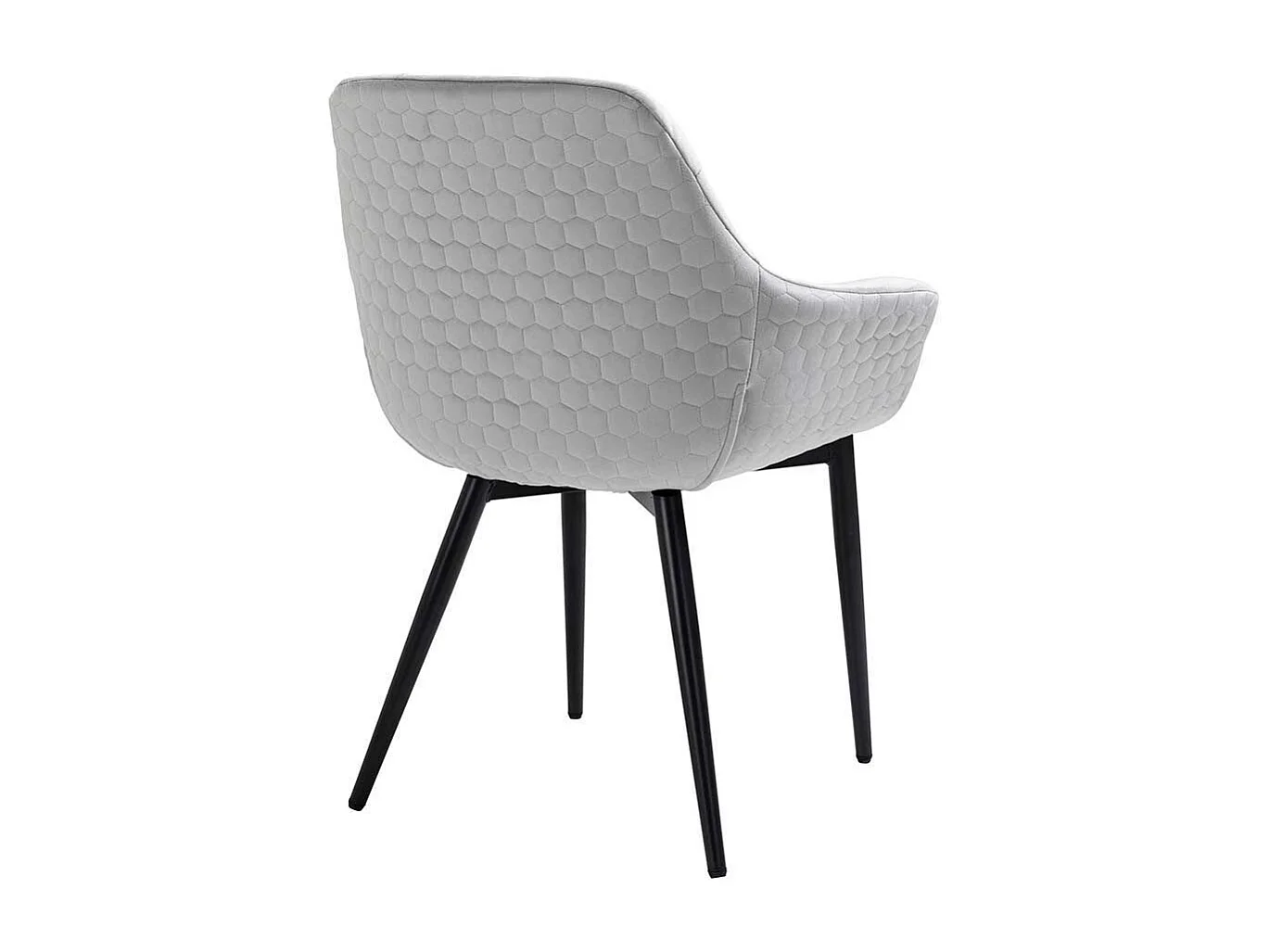 Polsterstuhl Esszimmer in Hellgrau Samt aufwendigen Steppungen