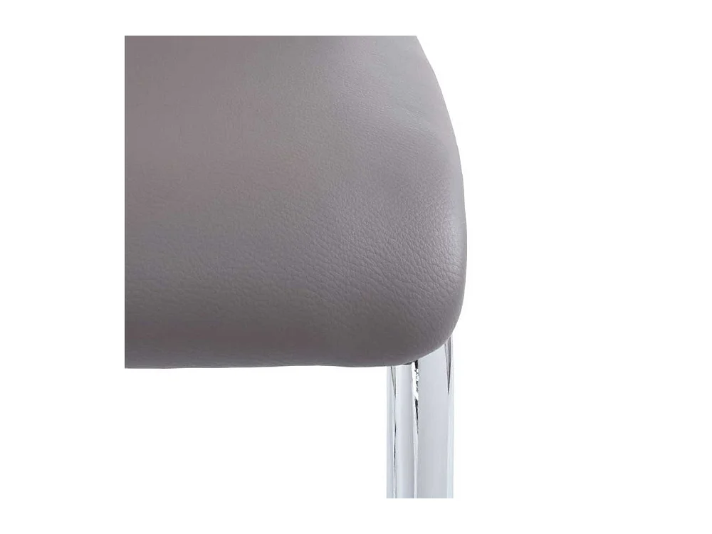 Esszimmer Freischwinger in Hellbraun Kunstleder verchromtem Metall (Set)