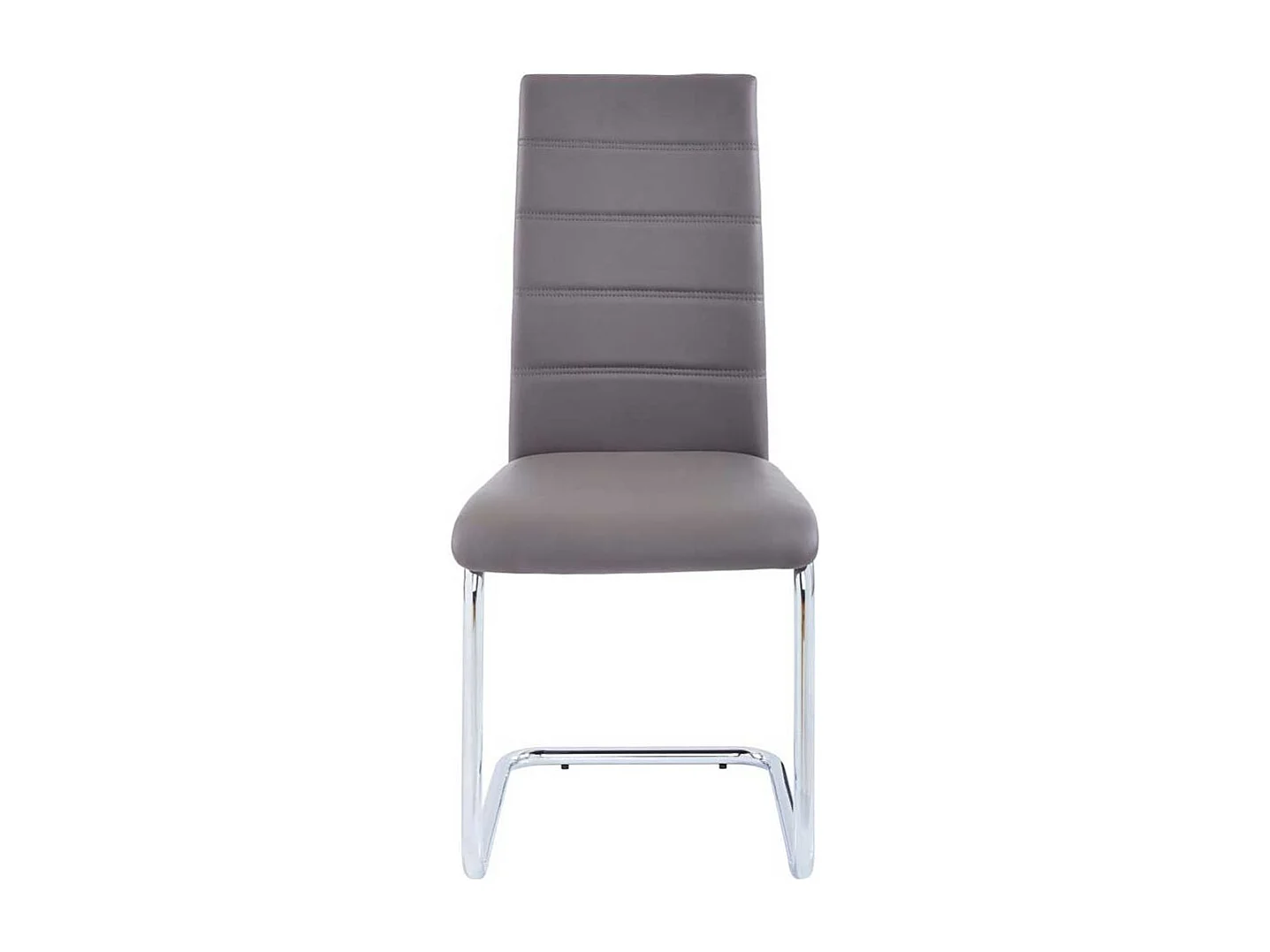 Esszimmer Freischwinger in Hellbraun Kunstleder verchromtem Metall (Set)